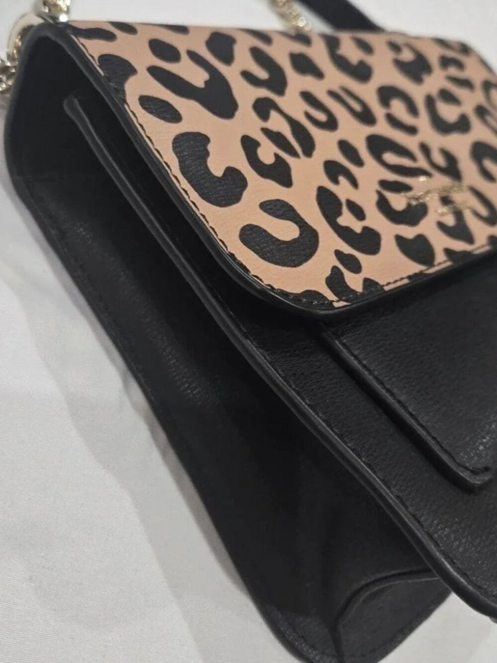 Kate Spade New York Remi Leopard Black Animal Flap Chain Crossbody Bag EUC - Picture 5 of 12